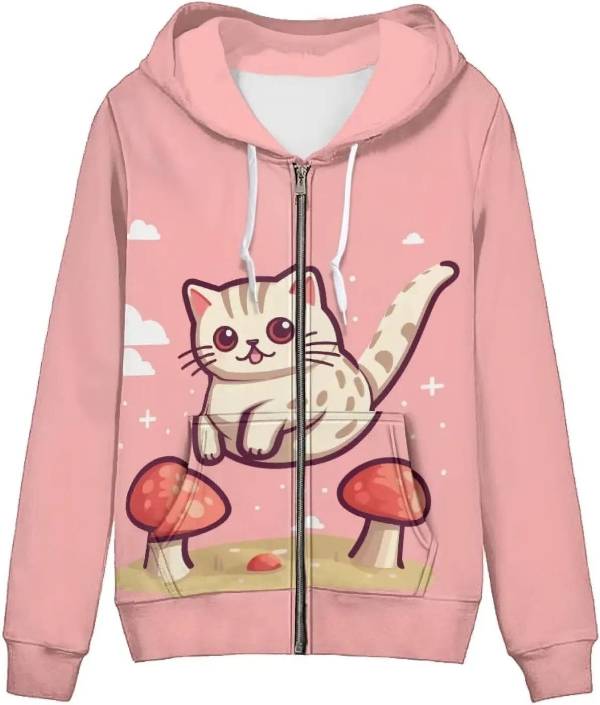 Zip Up Hoodie Y2K Women Oversized Hoodies Fall Tops Womens Jackets Full Zip Hooded Sweatshirt