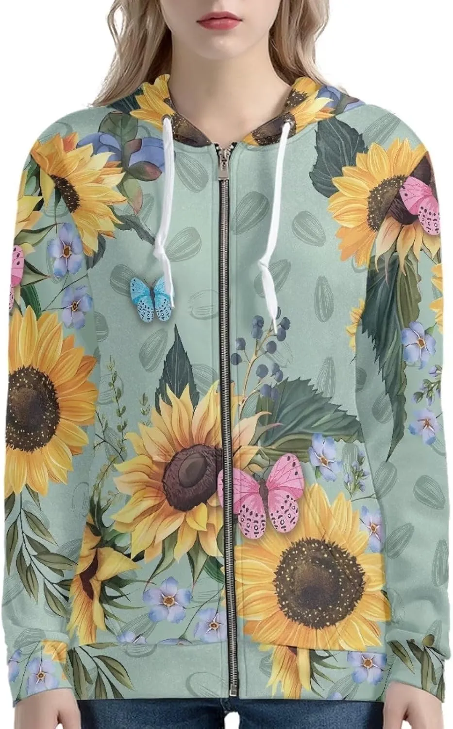 Zipper Hoodies for Women Oversized Athletic Fall Cardigan Plus Size