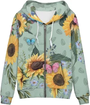 Zipper Hoodies for Women Oversized Athletic Fall Cardigan Plus Size